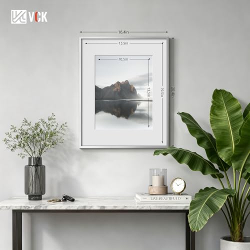 Image of VCK 16x20 Frames Silver Metal, Real Glass, 11x14 Mat, 3 Pack, for Picture