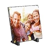 Taille: La plaque en ardoise pour sublimation est livrée avec 1 cadre photo naturel pour sublimation avec support, mesurant 7,9 x 7,9 x 0,31 pouces/20 x 20 x 0,8 cm (longueur*largeur*épaisseur), de forme carrée, de couleur blanche