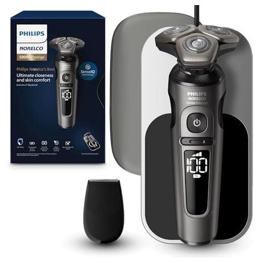 Philips Norelco S9000 Prestige Electric Shaver with Qi-Charger, Precision Trimmer and Premium Case, SP9872/86