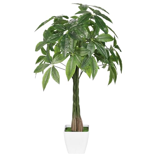 FEELEAD フェイクグリーン パキラ 多幸の木 高さ98cm 光触媒 人工観葉植物 鉢植え 室内用 インテリア 観葉樹 造花 オフィス グリーン 植木