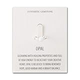 Philip Jones Synthetic White Opal Adjustable Ring with Quote Card