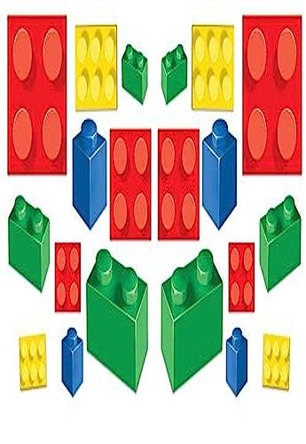 Assorted Colors Building Block Cutouts - 20 Pcs.