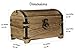 CoreDP Decorative Vintage Wood Treasure Chest, 8.3x5.5x5.5 inches with 90 Degree hinged lid, Old-Fashioned Design, Metal Outline and Buckle [Keepsake Box/Jewelry Box/Toy Treasure Chest]