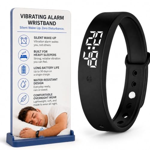 Vibrating Alarm Wristband for Heavy Sleepers, Silent Wrist Alarm Clock