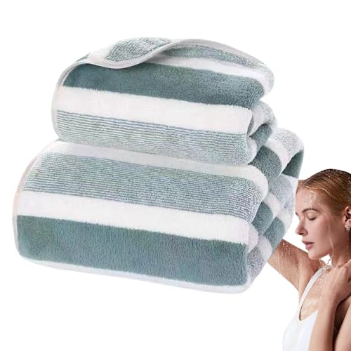 Lot de 2 serviettes de bain pour salle de bain, lot de 2 serviettes de bain,Serviettes de douche Serviette rayée très absorbante - Ensemble de serviettes de...