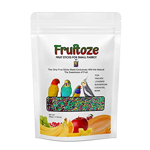 Congo® Premium Fruitoze Fruit Sticks for Finch, Lovebird, Budgerigar, Cockatiel, Conure, Monk and Other Small Size Birds (500gm)