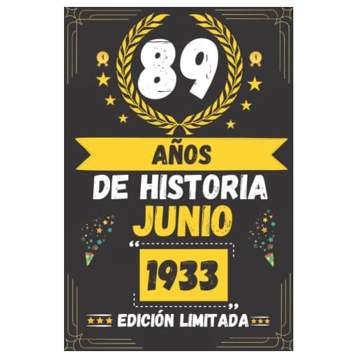 CUADERNO, 89 AÑOS DE HISTORIA JUNIO 1933 EDICIÓN LIMITADA: Regalo de 89 cumpleaños para mujeres y hombres, ideas de 89 cumpleaños... un cumpleaños... ... regalo de 89 cumpleaños para él/ella.