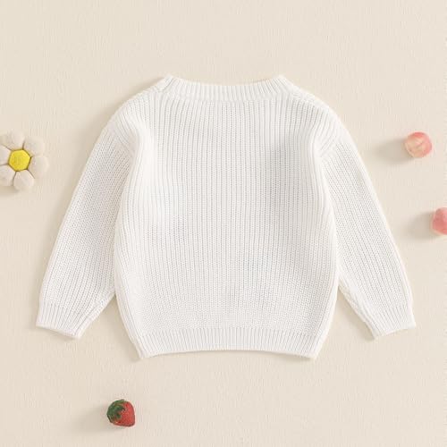 Toddler Girls Sweater Cherry Embroidery Crew Neck Long Sleeve Kids Pullovers Fall Clothes Tops4