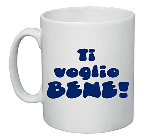 Regali Pazza idea Tazza Mug Decorata Ti Voglio Bene - 8x10 cm - Ceramica - Design Simpatico - Regalo Festa - Collezione Coppie Innamorate