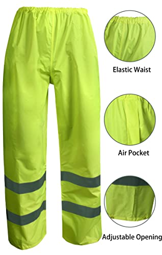 Navis Marine Men's Pvc Rain Suits High Visibility Rainwear Working Jacket Pants Raincoat (Yellow Green, Large) #TOP4