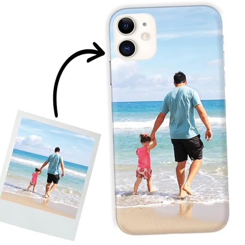ICOVERI Funda iPhone 12 Personalizada Foto y/o Letras. Funda Personalizable Silicona Gel Transparente Antigolpes. Carcasa Compatible con iPhone 12. Material TPU Flexible Resistente