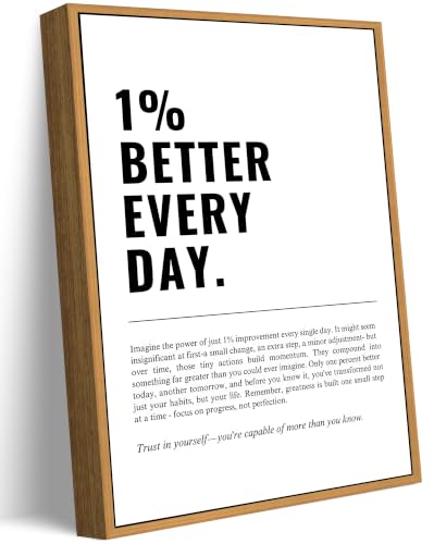Floating Framed 1% Better Every Day Wall Art Everyday Inspirational Artwork