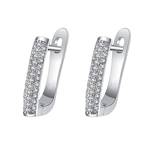 Boucles d'oreilles cerceaux en or blanc pour femme style chic de tous les jours