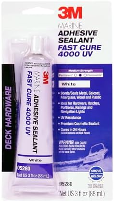 Marine Adhesive Sealant 4000UV, PN05280, White, 3 oz Tube