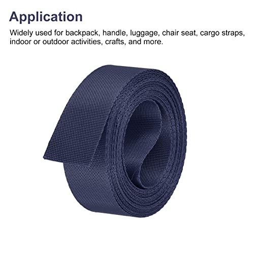 Image of MECCANIXITY Flat Nylon Webbing Strap 1 Inch 4 Yards Dark Blue for Backpack, Cargo Strap, Luggage-rack