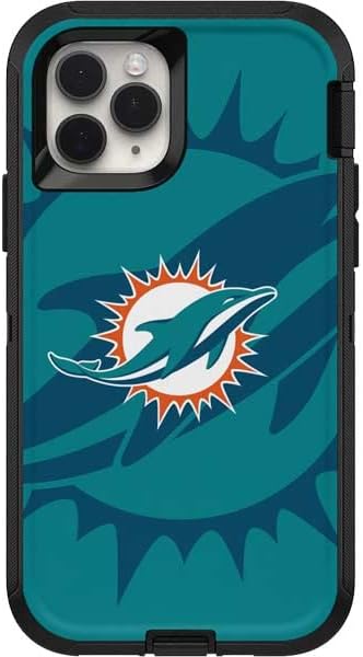 Skinit Decal Skin Compatible with OtterBox Defender iPhone 11 Pro Case - Officially Licensed NFL Miami Dolphins Double Vision Design