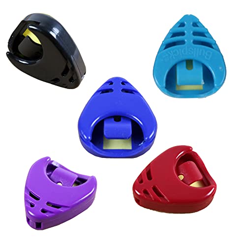 Rayzm Lot de 5 supports en plastique pour médiators de guitare, rouge, noir, bleu, violet et bleu clair - Les Beatles, Paul McCartney, John Lennon, RIngo Starr, George Harrison Rayzm Lot de 5 supports en plastique pour médiators de guitare, rouge, noir, bleu, violet et bleu clair