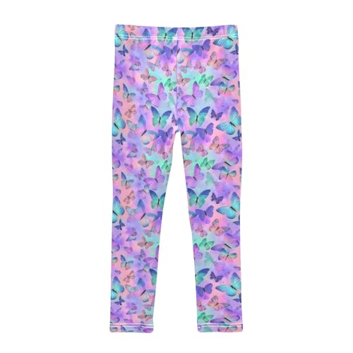 Butterfly Print Girls Leggings Kids Yoga Pants Athletic Tights Pants 4-10 Years2