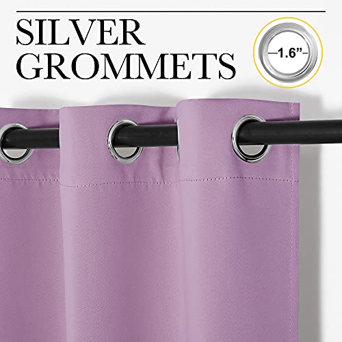 Image of NICETOWN Room Darkening Drapes for Nursery - Light Blocking Curtain Panels for Bedroom Girl Room, Soft Fabric Window Treatment (Lilac, 42 inches Width by 95 inches Length, 1 Pair)