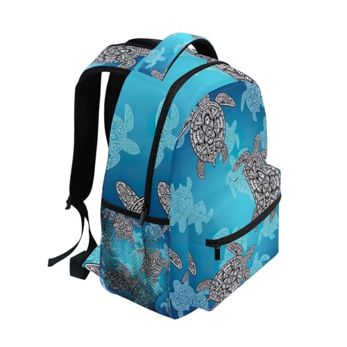 Kids School Backpacks, Lightweight Kids Travel Bag for Boys Girls Back to School Supplies, 15L, Sea Turtles Blue2
