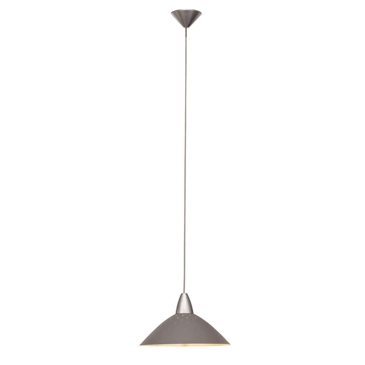 BRILLIANT Lampe Logo Pendelleuchte 35cm titan | 1x A60, E27, geeignet für Normallampen (nicht enthalten) | In der Höhe einstellbar/Kabel kürzbar