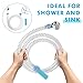 Zhongpu Reach Slip-On Tub Hose 5FT - Flexible Bathtub Faucet Sprayer Attachment for Cleaning & Pet Care -Dog Shower Hose- No Installation - Fits Faucets Up to 3