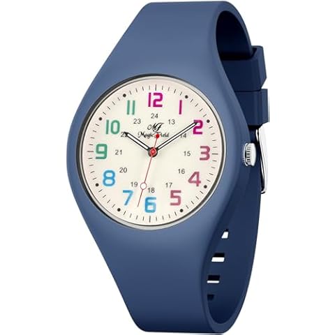 SIBOSUN Nurse Watch for Men Women Silicone Analog Quartz Jelly Watch with Second Hand Luminous Watch for Women Wrist Watch Simple Casual Watch Easy to Read Waterproof Watches Sapphire Blue Cover