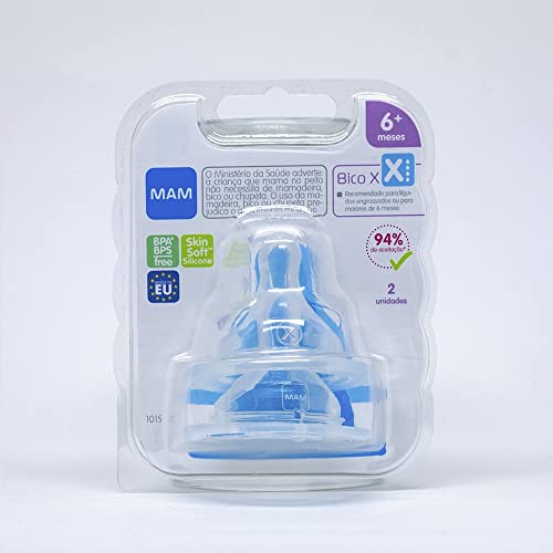 MAM Bico Mamadeira X 6+ Meses - Fluxo Super Rápido - Embalagem Dupla