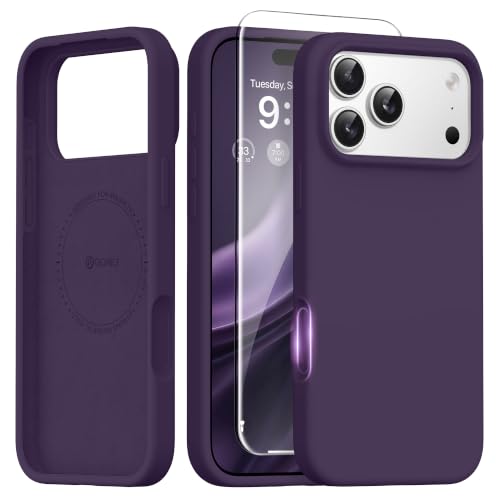GONEZ Magnetic for iPhone 17 Pro Max Case, [Compatible with MagSafe] Anti-Scratch Microfiber Lining & Screen Protector, Silicone Camera Control, Shockproof Slim Phone Cover 6.9 inch, Deep Purple by GONEZ - Used condition - US$5.11