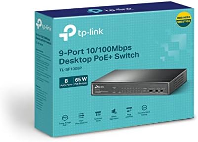 TL-Link TL-SF1009P 9-Port 10/100Mbps Desktop Switch with 8-Port PoE+, Plug and play No Configuration Required