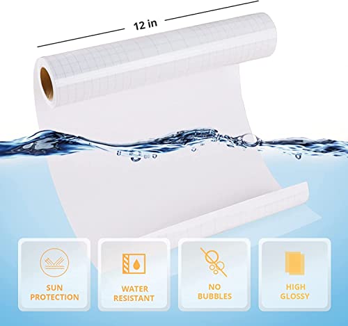 Image of True-Ally Ultra Clear Self-Adhesive Cold Lamination Roll, Scratch and Water Resistant, Decals, Stickers, Stencils, Easy Peel and Stick (Clear Laminate Sticker Vinyl, Glossy) (12 inch x 30FT)