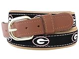 ZEP-PRO NCAA Men's Georgia Bulldogs Collegiate Woven Ribbon Belt, Size 30