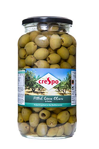Crespo Pitted Green Olives in Brine 907 g (Pack of 6)