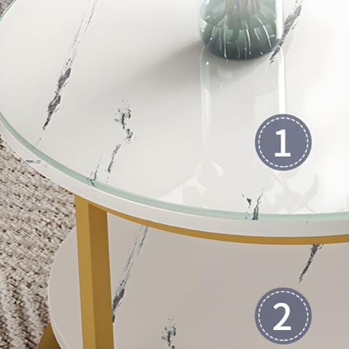 Image of NEST NATURE HAVEN Coffee Table for Office, Dining, or Tea Room, Center Table for Living Room, Contemporary Simple Coffee Cocktail Table with Marble Desktop and Gold Metal Frame-White Gold