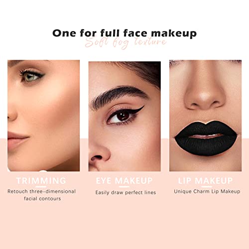Newbang ZA278 3 Colors Dark Black Lipstick And Lipliner,Matte Liquid Lipstick Set,Black Brown Lip Stain Lip Gloss And Lip Liner Waterproof Longlasting Lip Halloween Christmas Makeup thumb #4