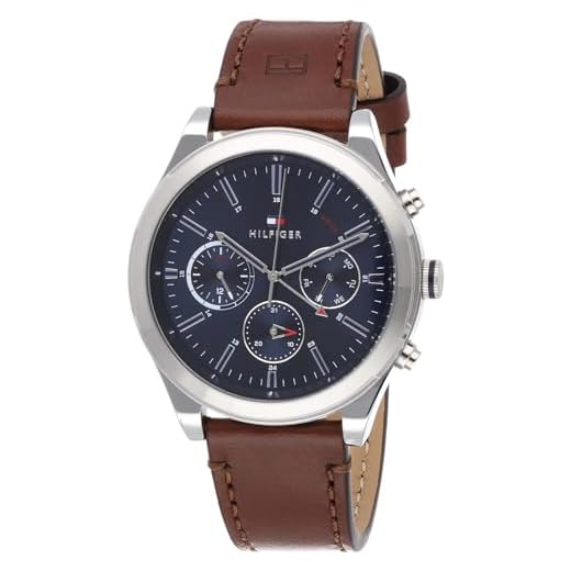 Tommy Hilfiger Reloj Analógico de Cuarzo multifunción para hombre con Correa en piel Marrón - 1791741