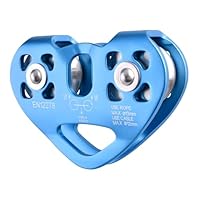 TRIWONDER 30kN Seilrolle Umlenkrolle Abseilgerät für Seile bis 13 mm Durchmesser (Blau)