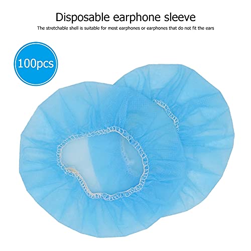 Tvoip 100Pcs Cubiertas desechables sanitarias azules para auriculares, super flexibles y lavables, para la mayoría de auriculares on-ear (11 cm/4.33 pulgadas) miniatura 4
