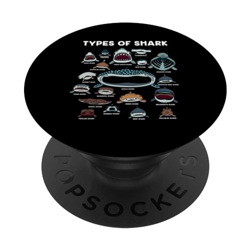 Shark Faces – Type of Shark – Shark Faces of All Kind PopSockets PopGrip Adhesivo