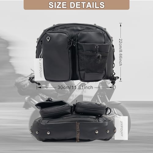 Bolsa de Respaldo para Motocicleta Road Glide, Bolsa de Bar Sissy Desmontable, Organizador de Bolsillo para Asiento para Conductor para CVO Road Glide Limited Tri Glide Touring Softail (Negro) miniatura 7