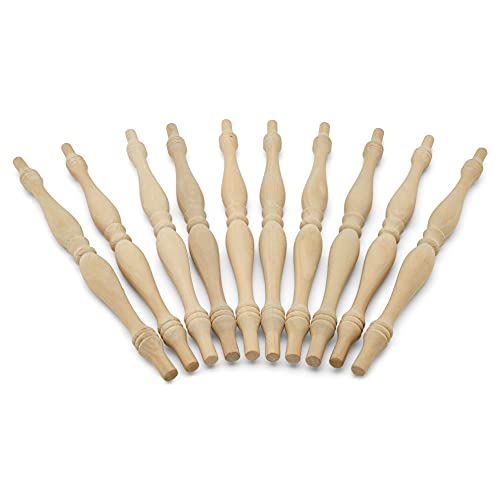 Image of Wooden Baluster Spindles 11-1 /2 inch, Pack of 12 Spindles for Crafts, Woodworking, and Furniture, by Woodpeckers