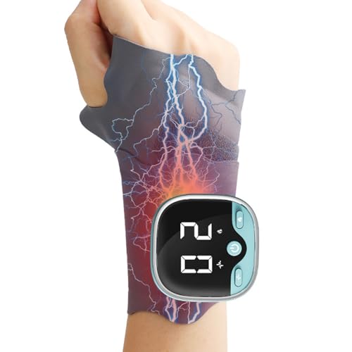 Masajeador de manos calentado: dispositivo inalámbrico de terapia de compresión de muñeca, tecnología de relajación de pulso cálido, diseño cómodo de presión ajustable | Inicio Oficina Viajes Recupera