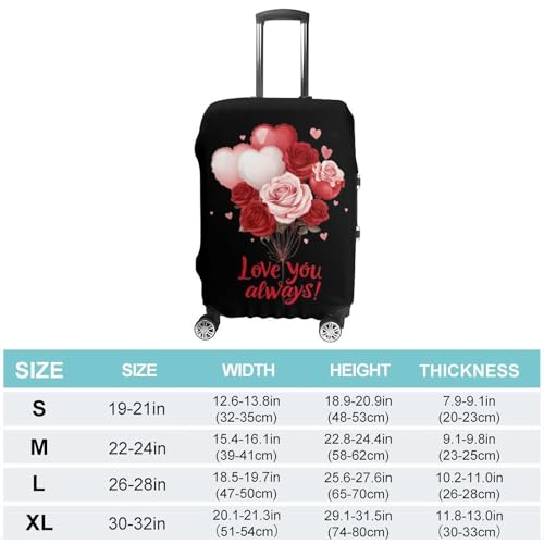 Valentines Love You Always Travel Luggage Cover for Suitcase 19-32 Inches Elastic Washable Baggage Protector2