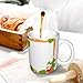 WHJDPP Strawberry Flower Frame Picture mug ceramic Mugs for cappuccino, latte, cereal, yogurt, milk, hot or cold drinks Micro-wave oven