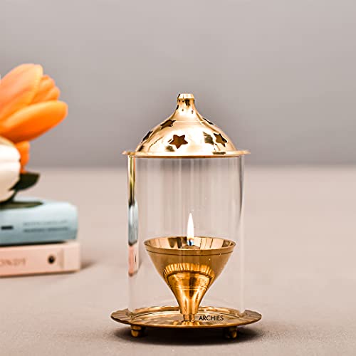 Image of Archies Akhand Diya Brass Metal Diyas Light Lamp (Standard Size, AKDMT03152)