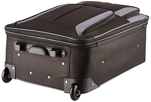 Image of Rockland Fashion Softside 4 Piece Luggage Set, Expandable, (14 inch Tote /19 inch /24 inch /28 inch), Black Gray
