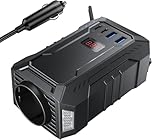 BESTEK Inverter Auto Onda Pura 400W, Trasformatore Inverter 12V a 220V, 2 USB, Multi Protezioni e Soft Start, Ideale per Auto/Camper, Alimentazione da Accendisigari