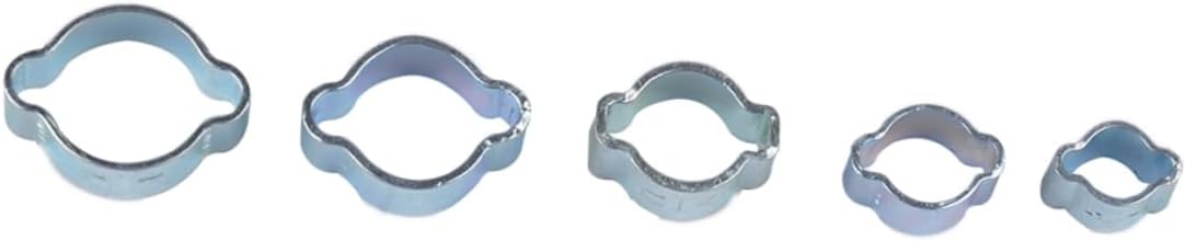 160Pcs Dual Ear Steel Hose Clamps Assortment for Automotive Fuel Lines and Hoses Durable Carbon Steel with Storage Box