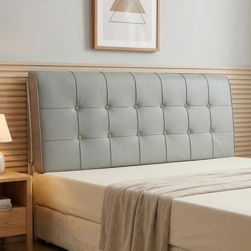 Almohada de respaldo de lino 119.4x61x10.2 cm gris