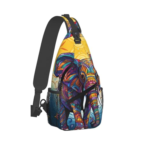 Mochila bandolera color negro con elefante